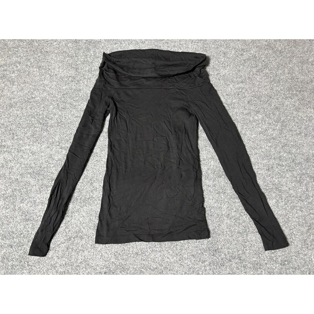 VERO MODA Shirt Womens S Black Cowl Neck Long Sleeve Lightweight Jersey Top